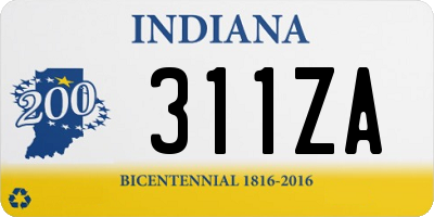 IN license plate 311ZA