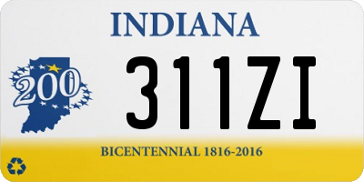 IN license plate 311ZI