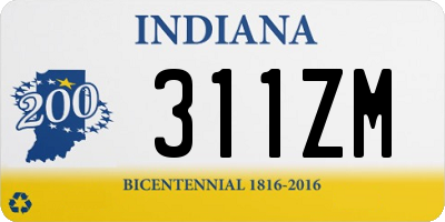 IN license plate 311ZM