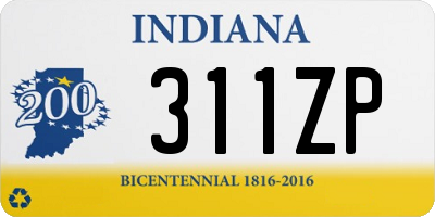 IN license plate 311ZP