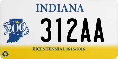 IN license plate 312AA