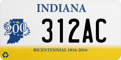 IN license plate 312AC