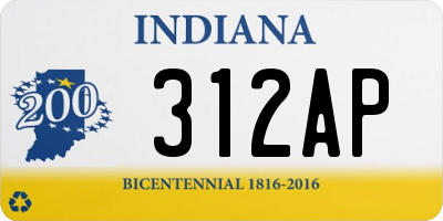 IN license plate 312AP