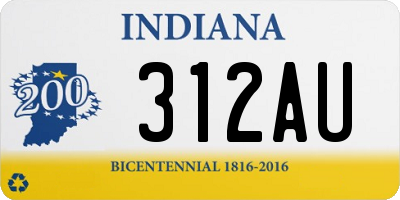 IN license plate 312AU