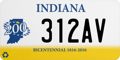 IN license plate 312AV