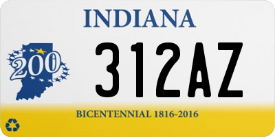 IN license plate 312AZ