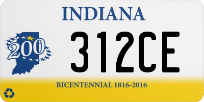 IN license plate 312CE
