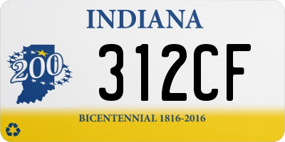 IN license plate 312CF