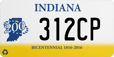 IN license plate 312CP