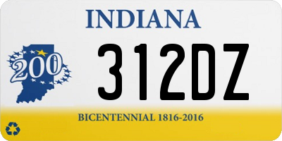 IN license plate 312DZ