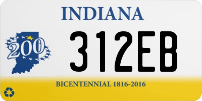 IN license plate 312EB