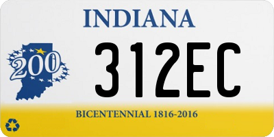 IN license plate 312EC