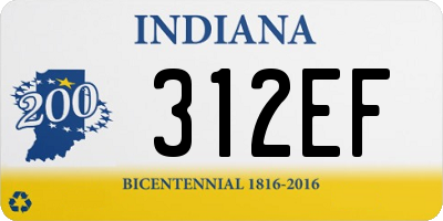 IN license plate 312EF