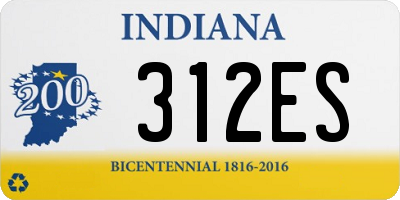 IN license plate 312ES