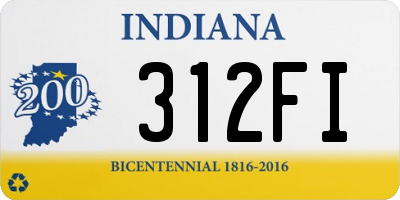 IN license plate 312FI