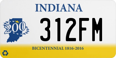 IN license plate 312FM