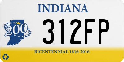 IN license plate 312FP