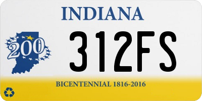 IN license plate 312FS