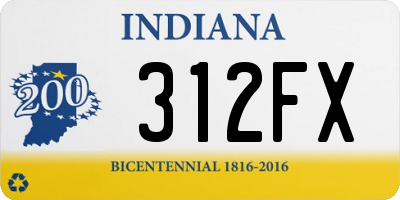 IN license plate 312FX