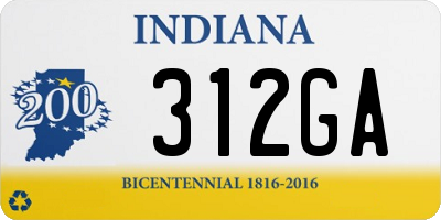 IN license plate 312GA