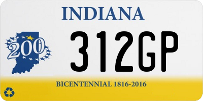 IN license plate 312GP