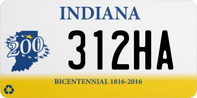 IN license plate 312HA