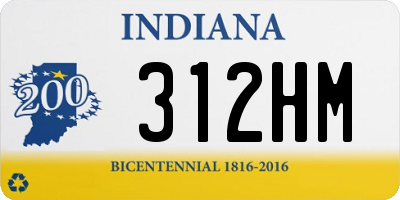 IN license plate 312HM