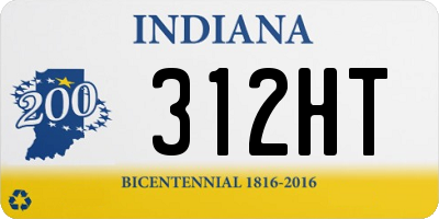 IN license plate 312HT