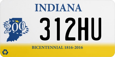 IN license plate 312HU