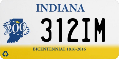 IN license plate 312IM