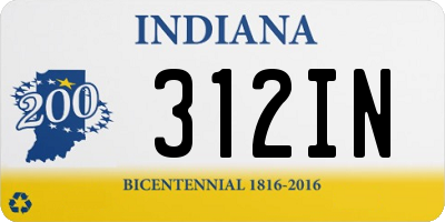 IN license plate 312IN