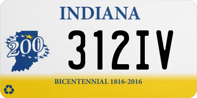 IN license plate 312IV