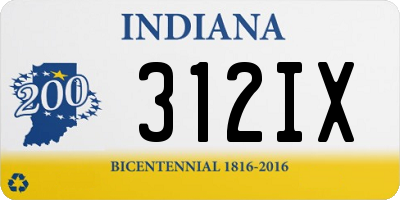 IN license plate 312IX