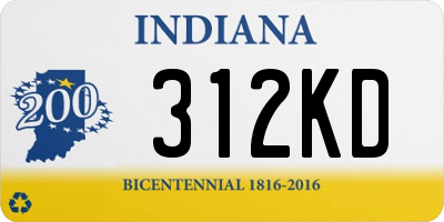 IN license plate 312KD