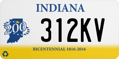 IN license plate 312KV