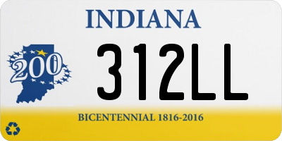 IN license plate 312LL