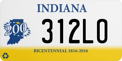 IN license plate 312LO