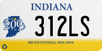 IN license plate 312LS