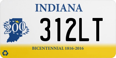 IN license plate 312LT