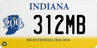 IN license plate 312MB