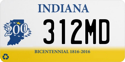 IN license plate 312MD