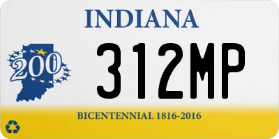 IN license plate 312MP