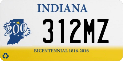 IN license plate 312MZ