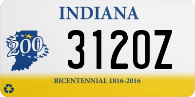 IN license plate 312OZ