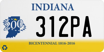 IN license plate 312PA