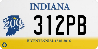 IN license plate 312PB