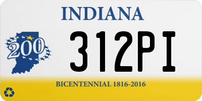 IN license plate 312PI