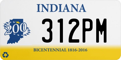 IN license plate 312PM