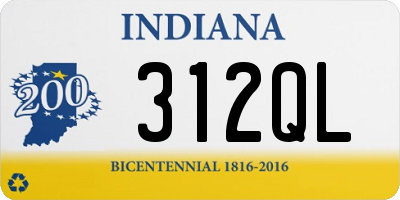 IN license plate 312QL