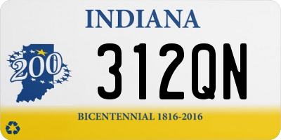 IN license plate 312QN